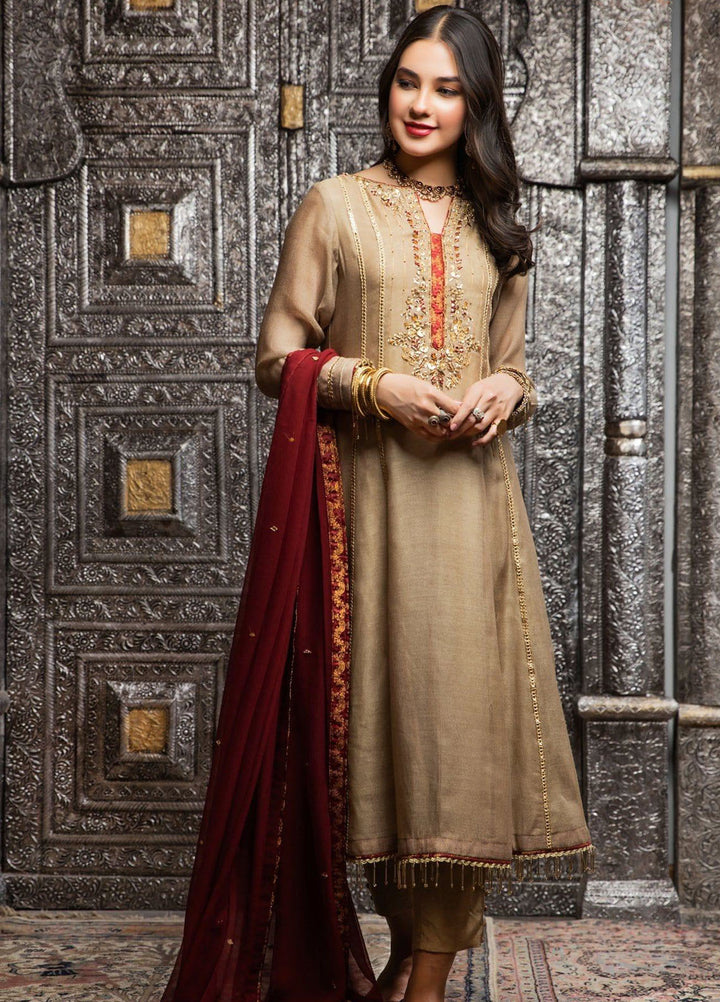 Zaaviay Pret Embroidered Khaadi Net 3 Piece Suit Jhoom