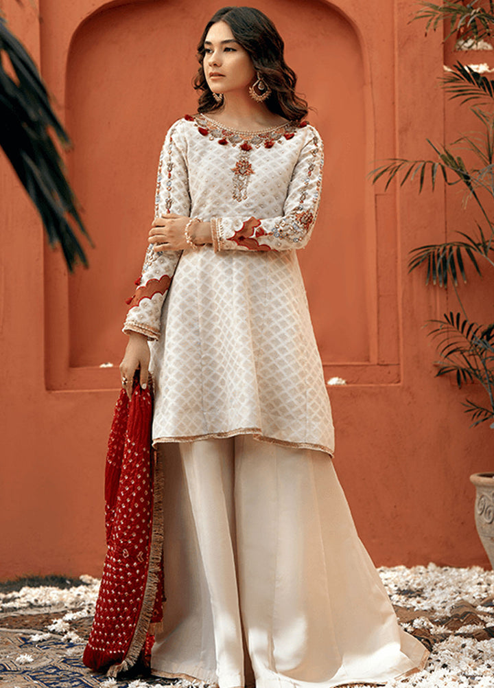 Zaaviay Pret Embroidered Jacquard 3 Piece Suit Chambeli