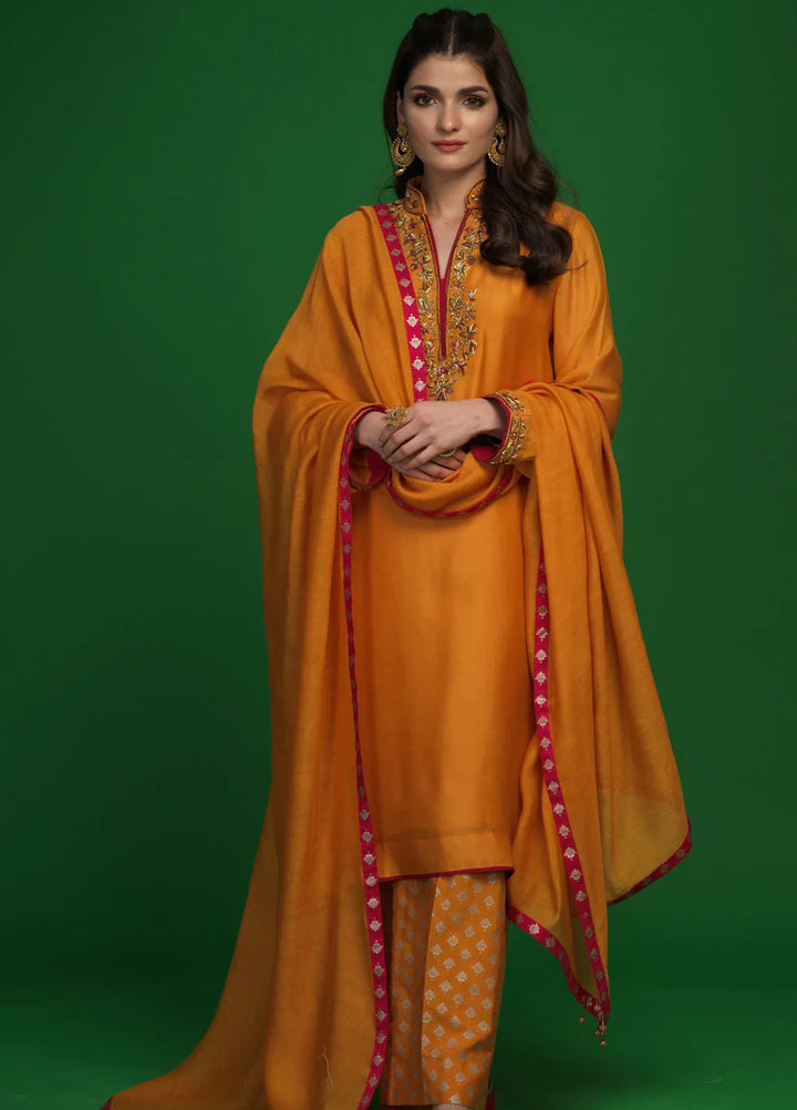 Zaaviay Pret Embroidered Khaadi Net 3 Piece Suit Noorain