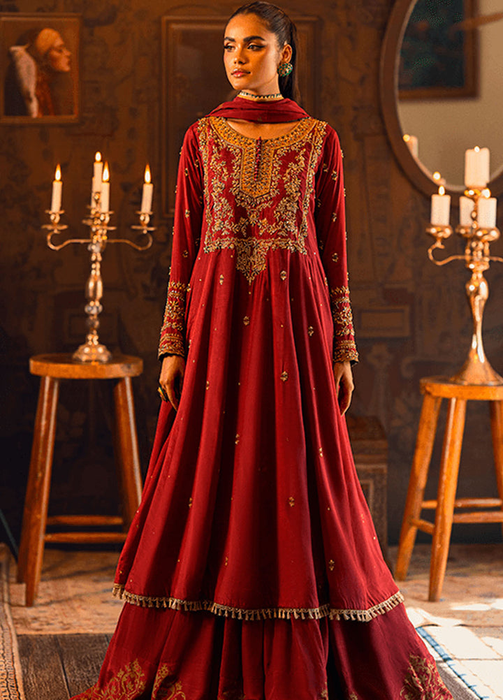 Zaaviay Pret Embroidered Raw Silk 3 Piece Suit Gulnaar