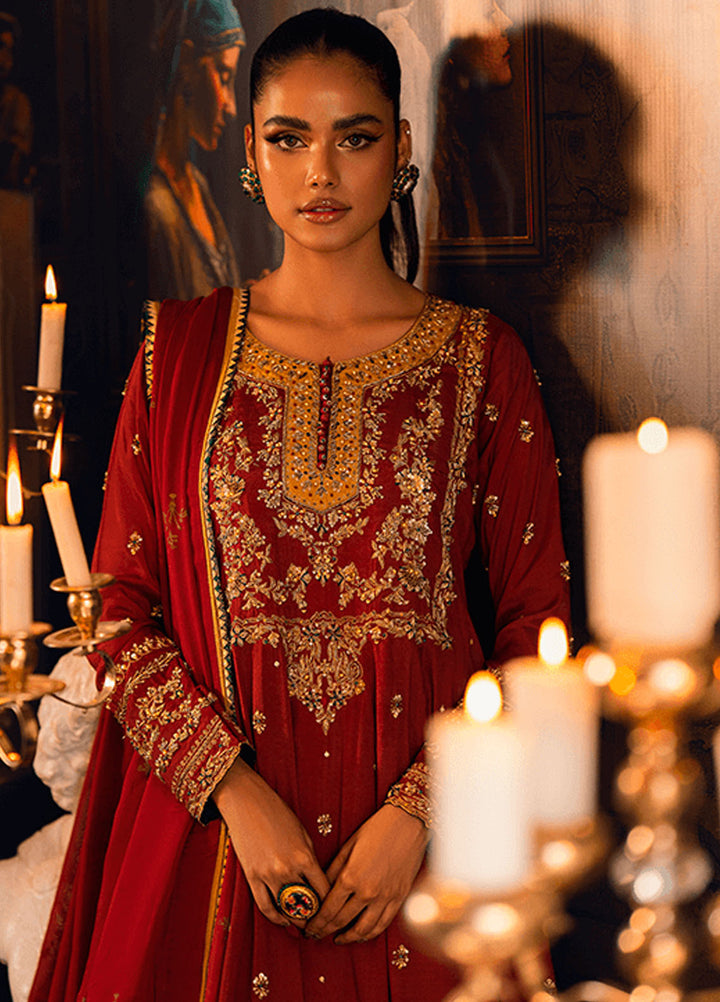 Zaaviay Pret Embroidered Raw Silk 3 Piece Suit Gulnaar