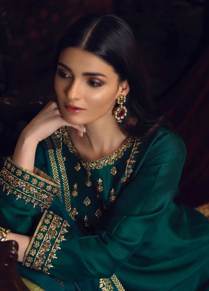 Zaaviay Pret Embroidered Raw Silk 3 Piece Suit Amaani A