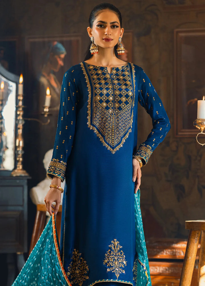 Zaaviay Pret Embroidered Raw Silk 3 Piece Suit Meesha