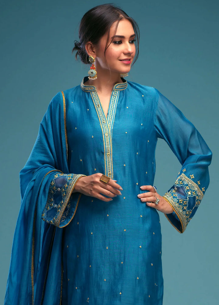 Zaaviay Pret Embroidered Raw Silk 3 Piece Suit Minza