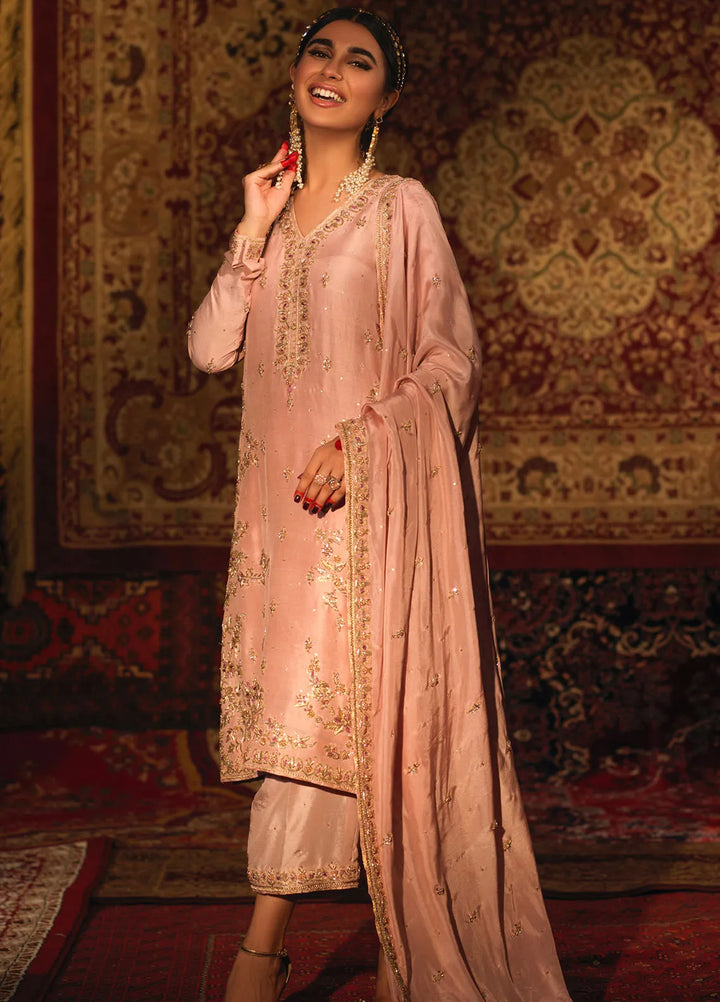 Zaaviay Pret Embroidered Raw Silk 3 Piece Suit Nazakat