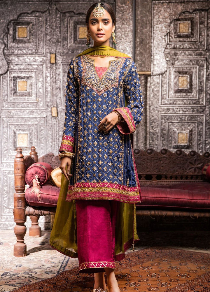 Zaaviay Pret Embroidered Raw Silk 3 Piece Suit Roshan