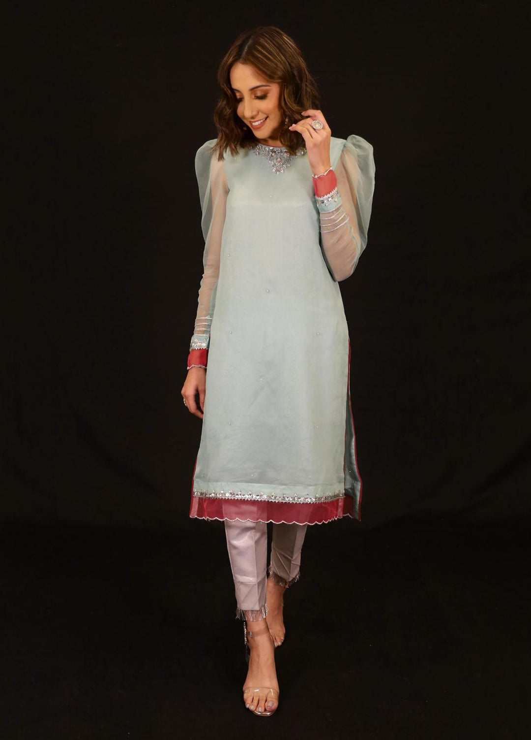 Zaaviay Festive Pret Organza Shirt Niran ZNL-007