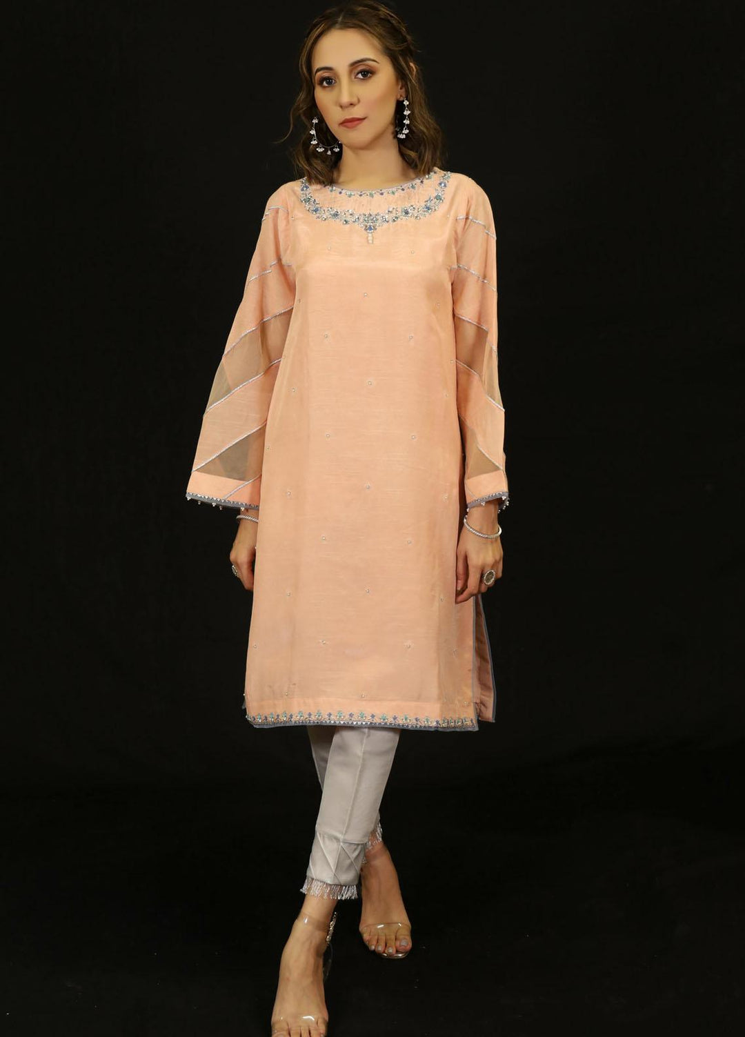 Zaaviay Festive Pret Organza Shirt Soz ZEC-009
