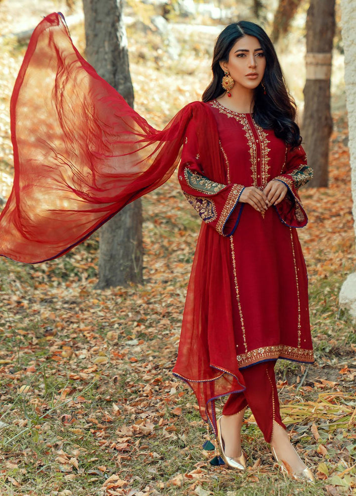 Zaaviay Luxury Pret  Raw Silk 3 Piece Dress ZV21PF SANEM ZVS-005