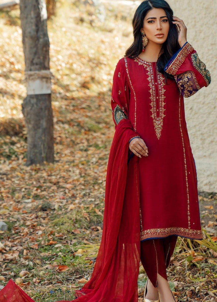 Zaaviay Luxury Pret  Raw Silk 3 Piece Dress ZV21PF SANEM ZVS-005