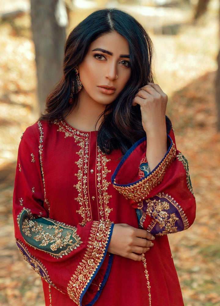 Zaaviay Luxury Pret  Raw Silk 3 Piece Dress ZV21PF SANEM ZVS-005