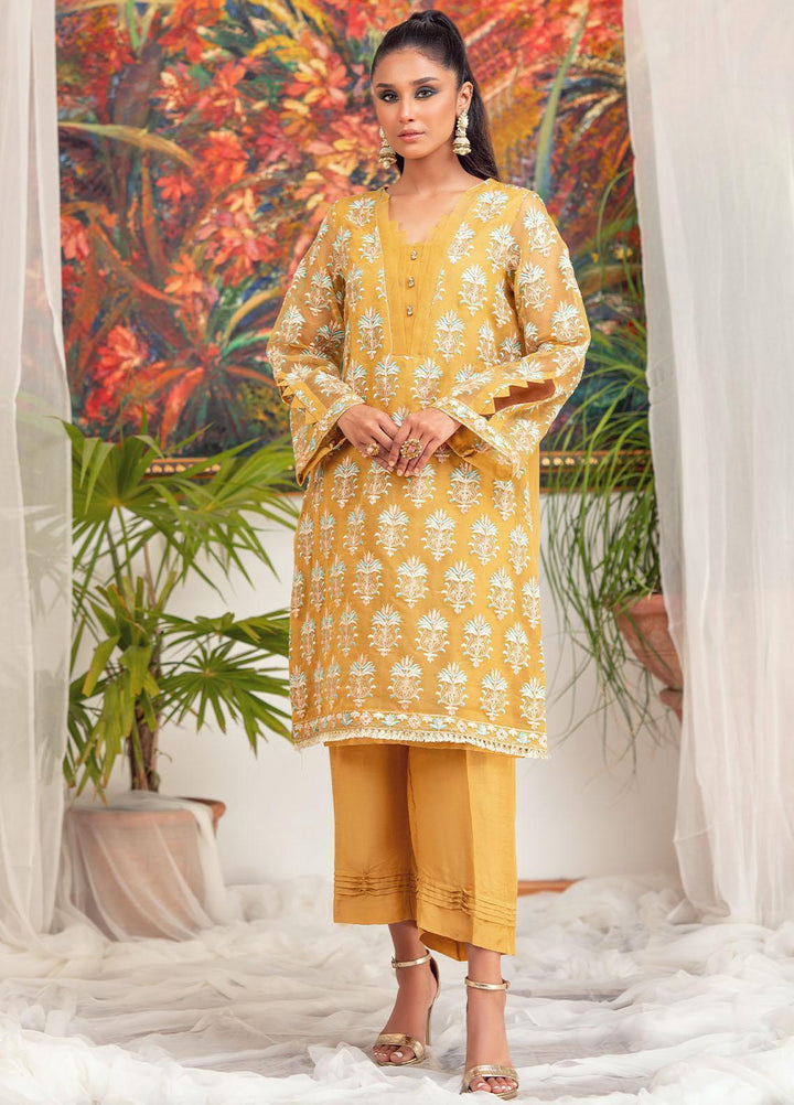 Zaaviay Luxury Pret Embroidered Organza 2 Piece Dress ZV22OG DANDELION