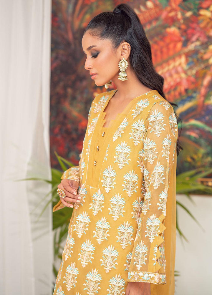 Zaaviay Luxury Pret Embroidered Organza 2 Piece Dress ZV22OG DANDELION