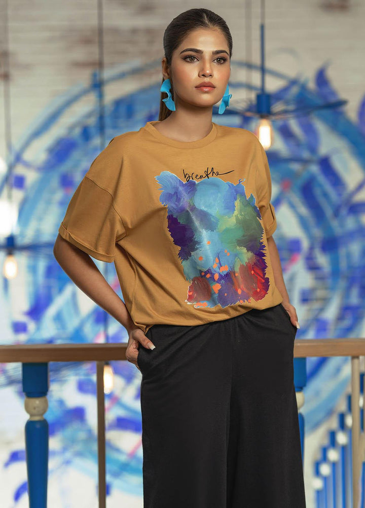 Zaaviay Pret  Cotton T-Shirt ZSZ23-003 (OCHRE)