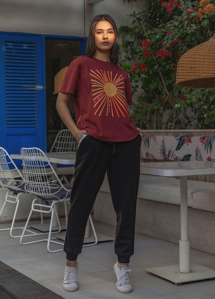 Zaaviay Pret  Cotton T-Shirt ZSZ23-008 (RUST BROWN)