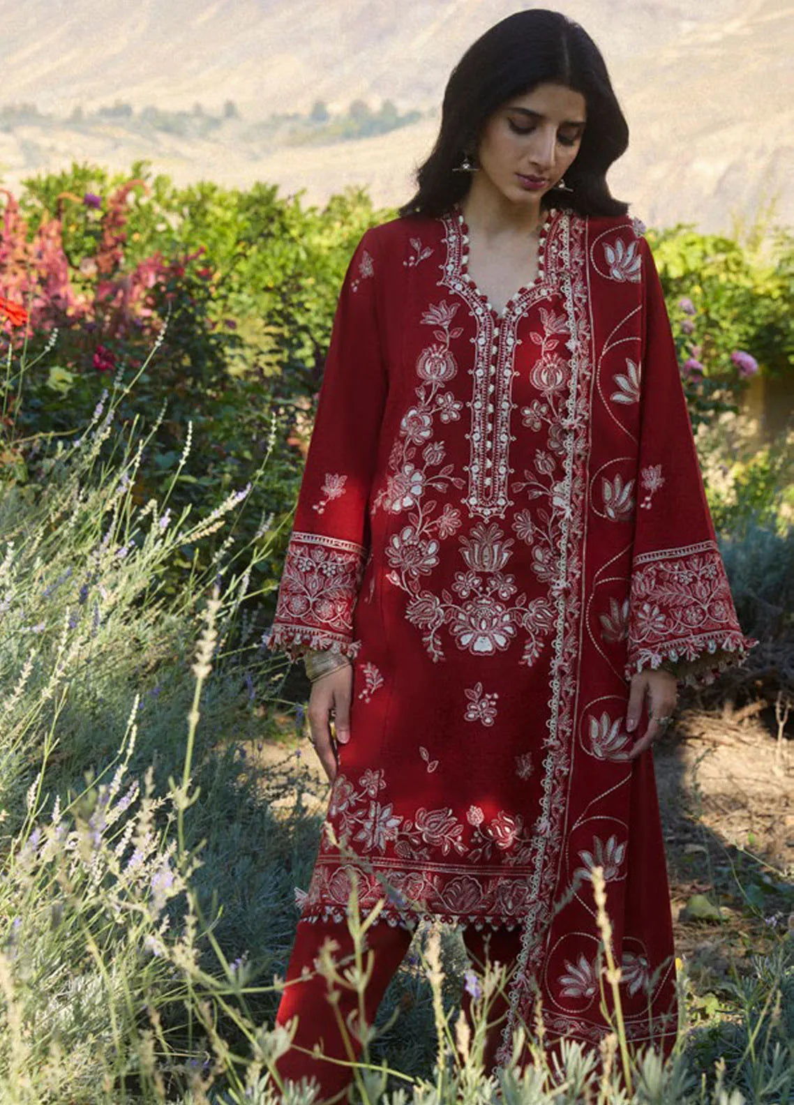 Zaha By Khadijah Shah Embroidered Jacquard Suits Unstitched 3 Piece ZL24W ZW24-15 Zarmina - Winter Collection