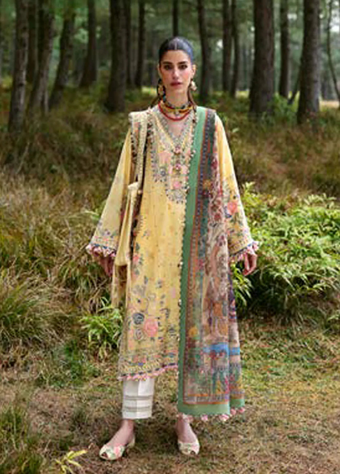 Zaha by Khadijah Shah Embroidered Lawn Suits Unstitched 3 Piece ZL25UF D-04 Nilofer - Festive Collection main image 1