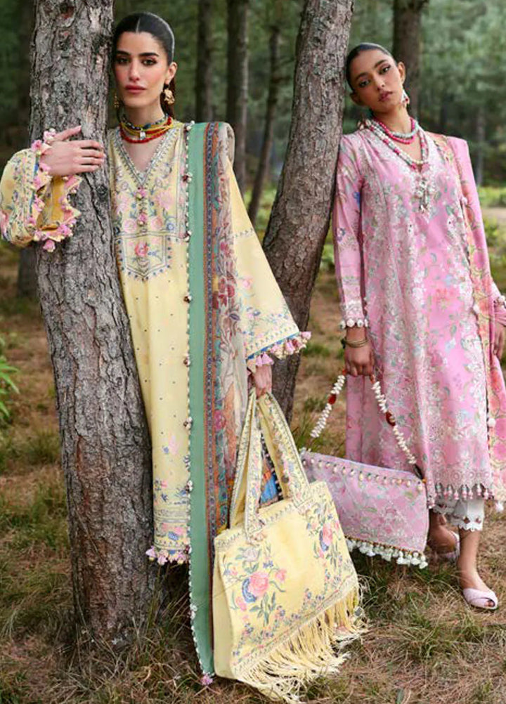 Zaha By Khadijah Shah Embroidered Lawn Suits Unstitched 3 Piece ZL25NL D-012 A Zuri - Summer Collection