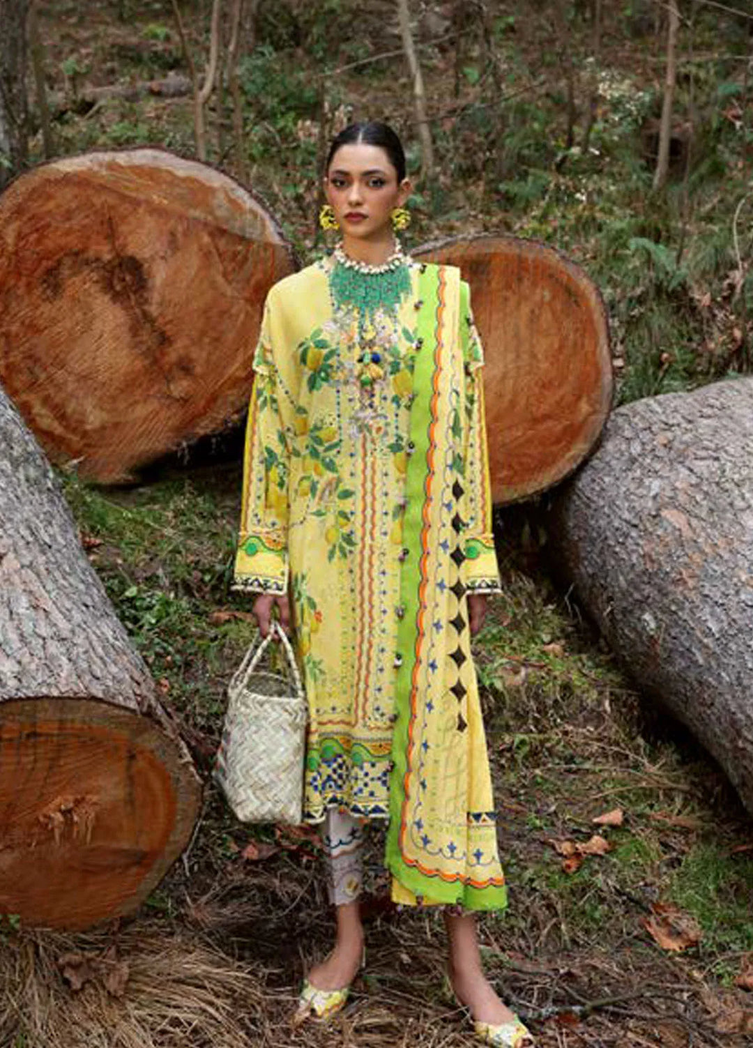 Zaha By Khadijah Shah Embroidered Lawn Suits Unstitched 3 Piece ZL25NL D-04 A Dahlia - Summer Collection