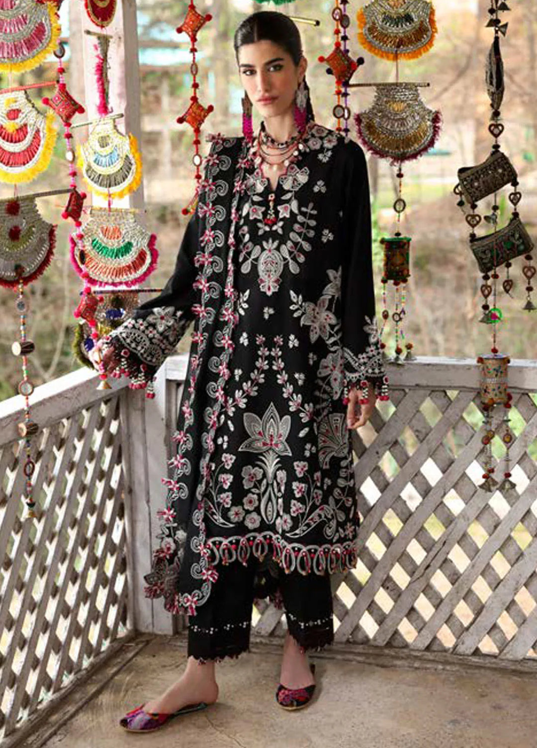 Zaha By Khadijah Shah Embroidered Lawn Suits Unstitched 3 Piece ZL25NL D-05 B Aabroo - Summer Collection