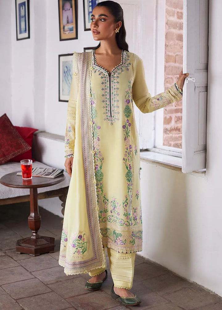 Zaha Embroidered Lawn Suit Unstitched 3 Piece ZL24F D-09 Lana - Festive Collection