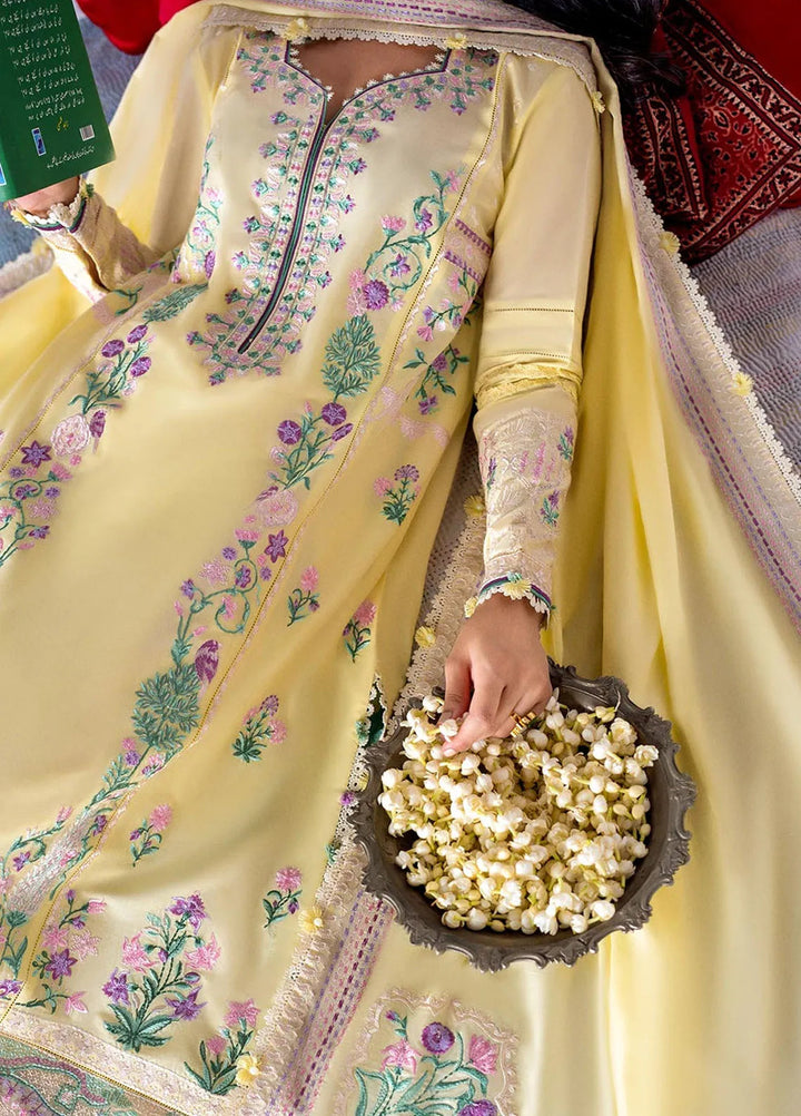 Zaha Embroidered Lawn Suit Unstitched 3 Piece ZL24F D-09 Lana - Festive Collection