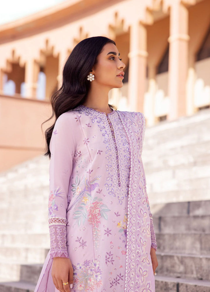 Zaha Embroidered Lawn Suits Unstitched 3 Piece ZL24-01A - Summer Collection