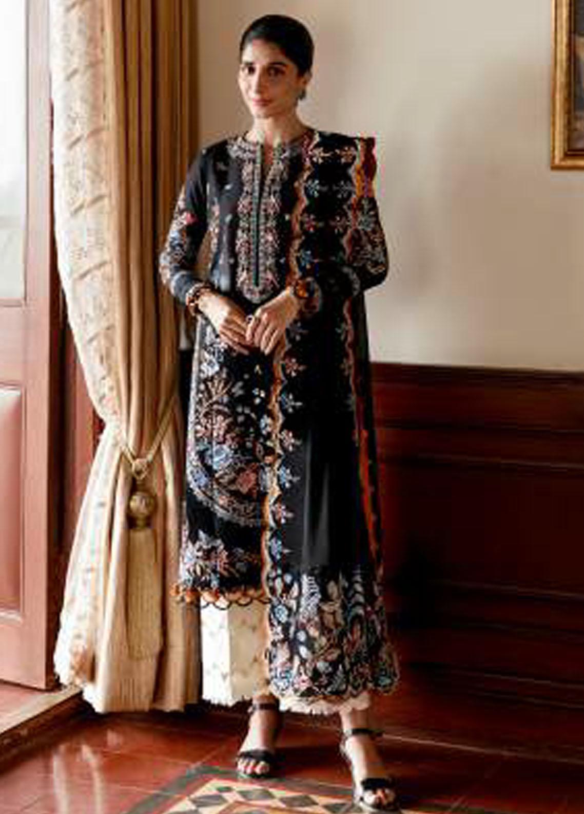 Zaha by Khadijah Shah Embroidered Lawn Suits Unstitched 3 Piece ZL25UF D-09 Khusbu - Festive Collection
