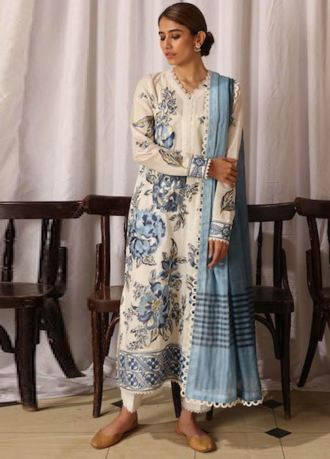 Zaha by Khadijah Shah Embroidered Lawn Suits Unstitched 3 Piece ZKS21L ZL21-04-A NAB - Summer Collection