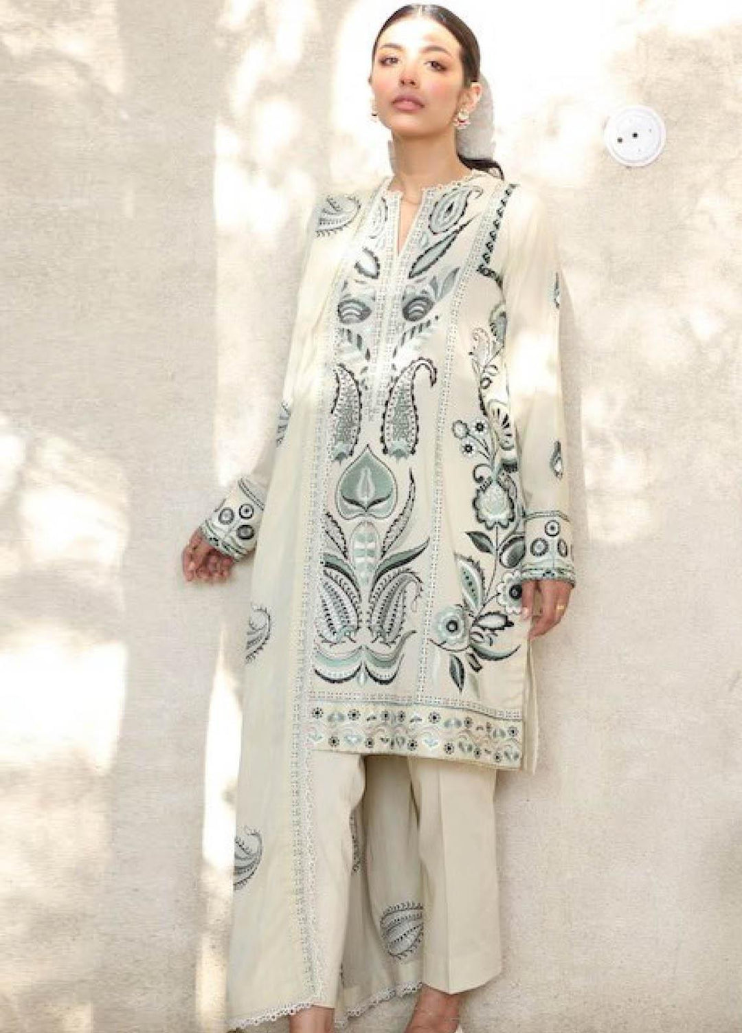 Zaha by Khadijah Shah Embroidered Lawn Suits Unstitched 3 Piece ZKS21L ZL21-06-B SAREH - Summer Collection