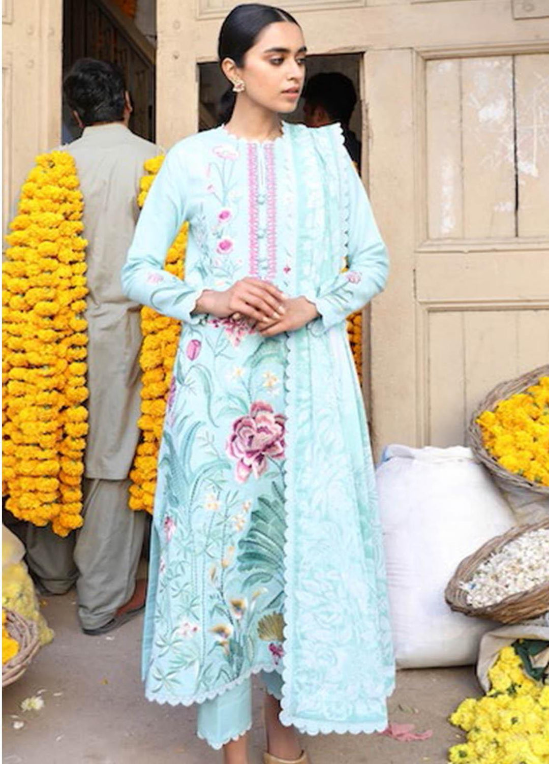 Zaha by Khadijah Shah Embroidered Lawn Suits Unstitched 3 Piece ZKS21L ZL21-09-A ZASTAR - Summer Collection
