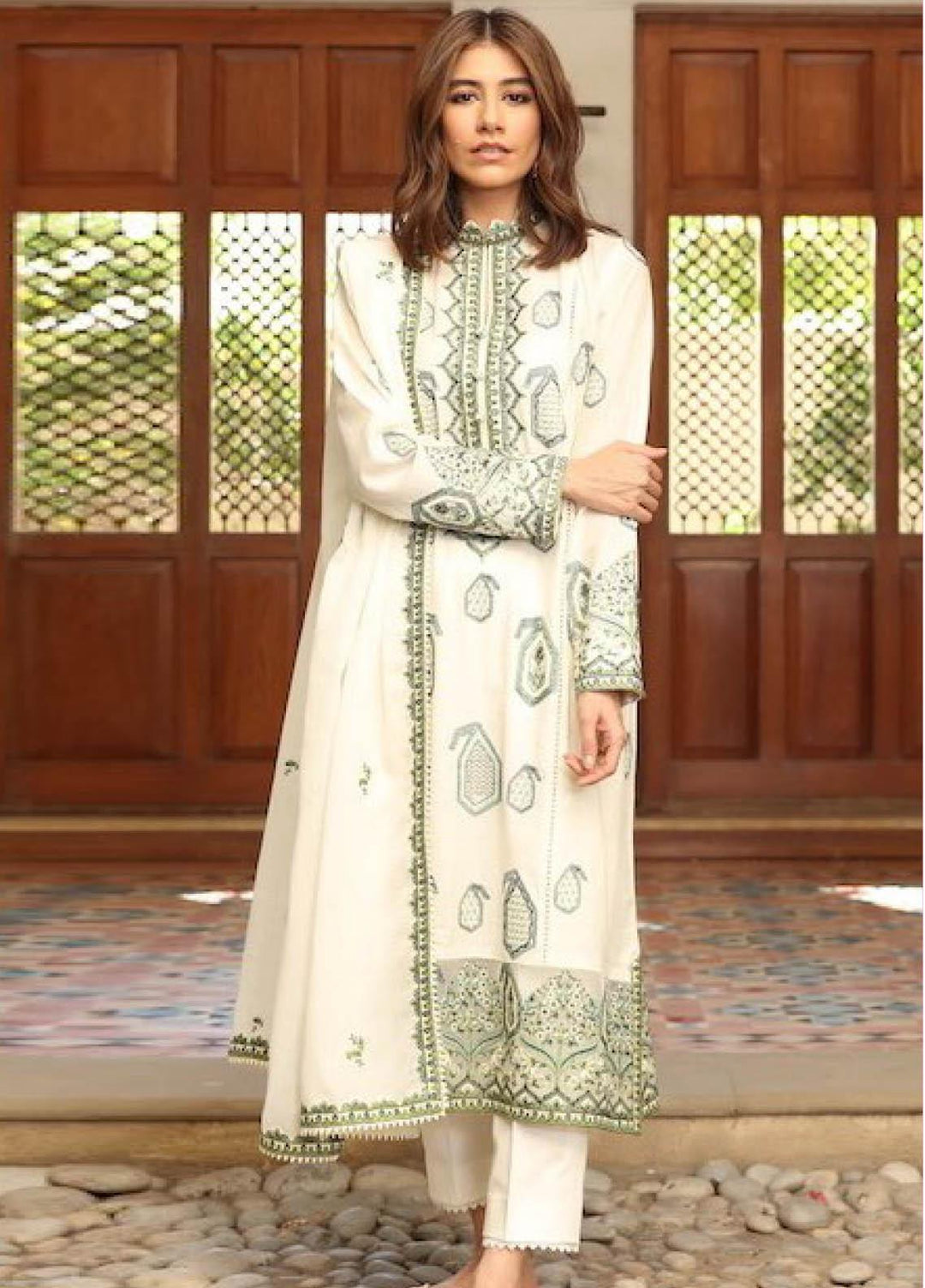 Zaha by Khadijah Shah Embroidered Dobby Suits Unstitched 3 Piece ZKS21L ZL21-15-B ROWSHAN - Summer Collection