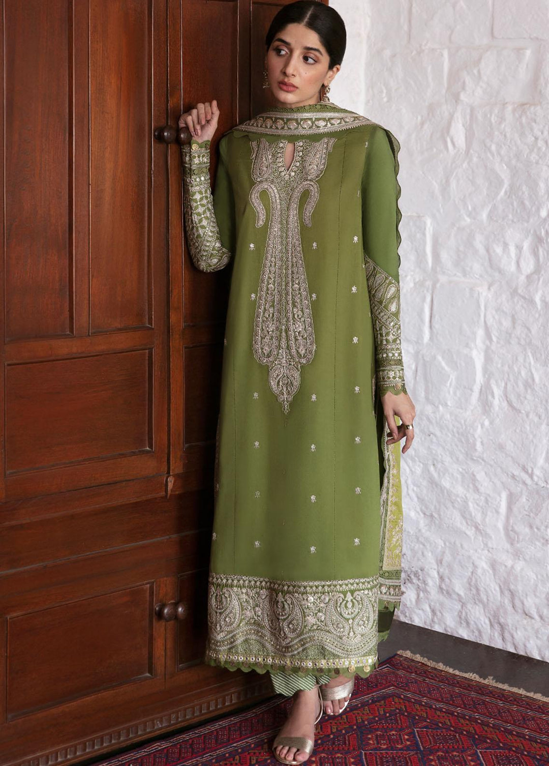 Zaha By Khadijah Shah Embroidered Lawn Suits Unstitched 3 Piece ZKS22F ZF-22-02 MEHLIKA - Festive Collection
