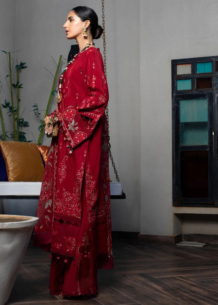 Zahara By Muraad Embroidered Raw Silk Suits Unstitched 3 Piece MU22Z D-002 Zennia - Luxury Collection