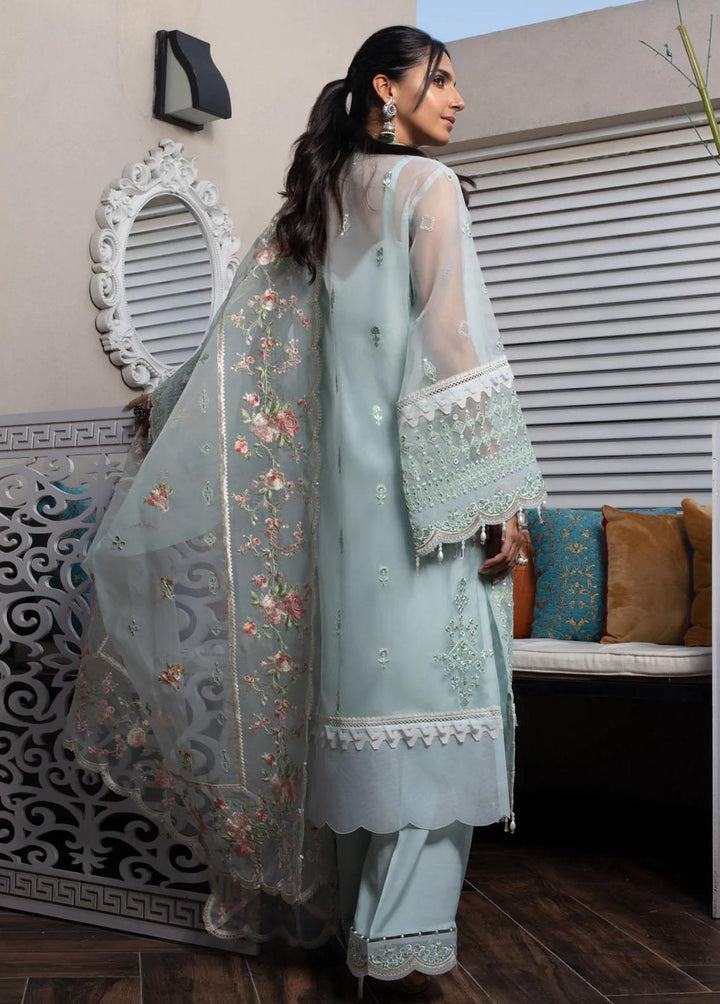 Zahara By Muraad Embroidered Organza Suits Unstitched 3 Piece MU22Z D-003 Ivy - Luxury Collection