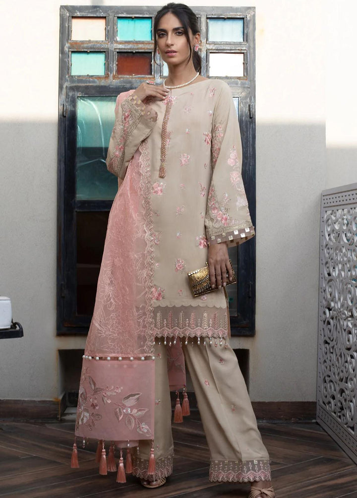 Zahara By Muraad Embroidered Raw Silk Suits Unstitched 3 Piece MU22Z D-008 Dahlia - Luxury Collection