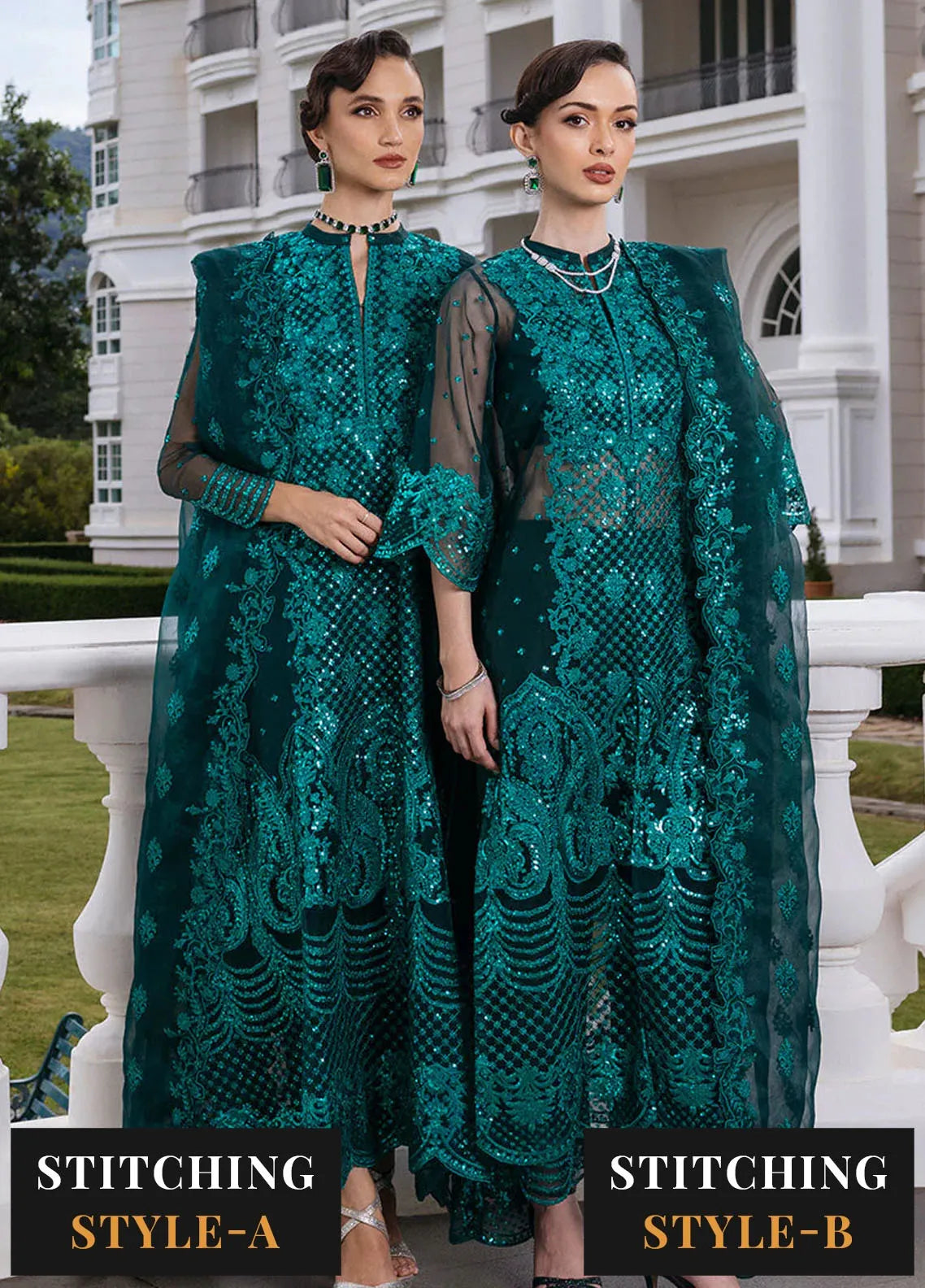 Cynthia by Noorangi Embroidered Organza Suits Unstitched 4 Piece NG21CN Jet Beauty - Luxury Formals Collection