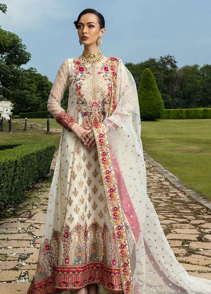 Zainab Chottani Embroidered Organza Suits Unstitched 3 Piece ZC24WF D-10 Tresor - Wedding Collection
