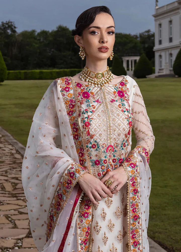 Zainab Chottani Embroidered Organza Suits Unstitched 3 Piece ZC24WF D-10 Tresor - Wedding Collection