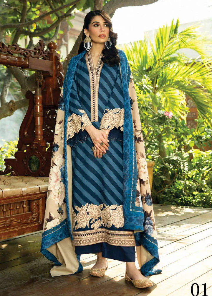 Zainab Chottani Embroidered Suit Unstitched 3 Piece ZC24WS D-01 Alayna - Winter Collection
