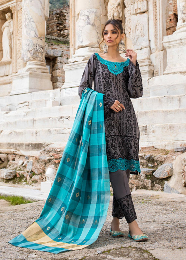 Zainab Chottani Embroidered Chikankari Suits Unstitched 3 Piece ZC21CK 1B Sanem - Luxury Collection