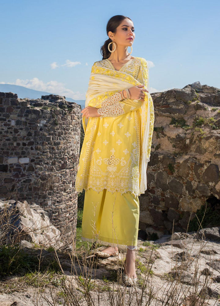 Zainab Chottani Embroidered Chikankari Suits Unstitched 3 Piece ZC21CK 3A Meltem - Luxury Collection