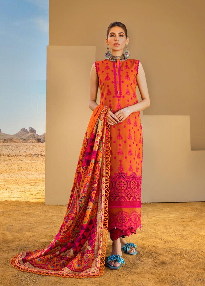 Zainab Chottani Embroidered Lawn Suits Unstitched 3 Piece GUNJAL ZC23CHN 03-B - Luxury Lawn Collection