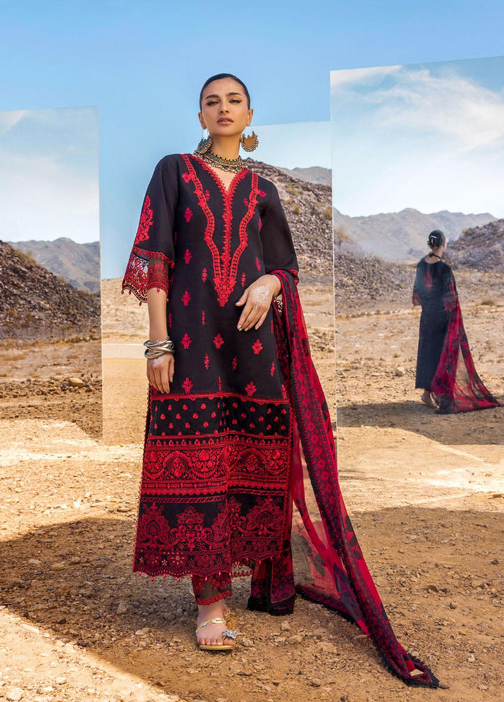 Zainab Chottani Embroidered Lawn Suits Unstitched 3 Piece MAHAL ZC23CHN 07-A - Luxury Lawn Collection