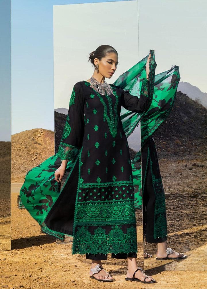 Zainab Chottani Embroidered Lawn Suits Unstitched 3 Piece MAHAL ZC23CHN 07-B - Luxury Lawn Collection