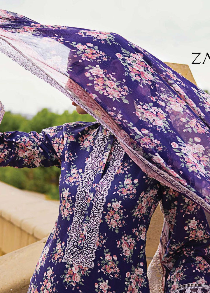 Zainab Chottani Embroidered Lawn Suits Unstitched 3 Piece ZC23L 6B - Luxury Collection