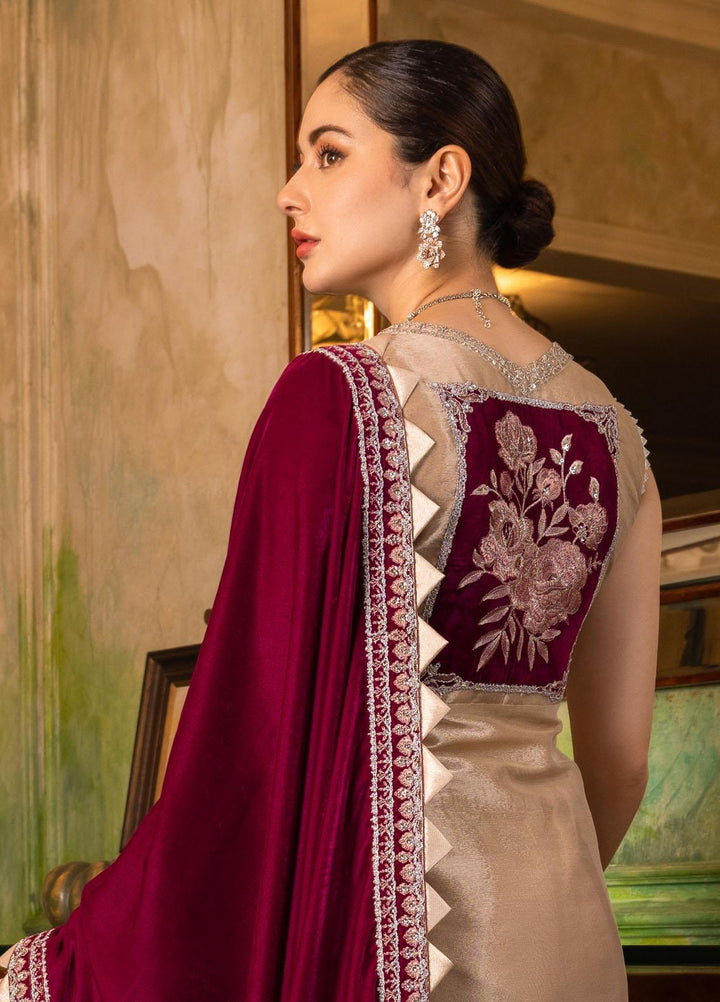 Zainab Chottani Embroidered Velvet Suits Unstitched 3 Piece ZC22V 05 Revayat - Luxury Collection