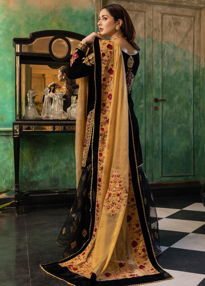 Zainab Chottani Embroidered Velvet Suits Unstitched 3 Piece ZC22V 06 Vasl - Luxury Collection