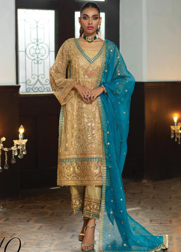 Zainab Chottani Embroidered Organza Suits Unstitched 3 Piece ZC21WF Amineh 10 - Wedding Collection