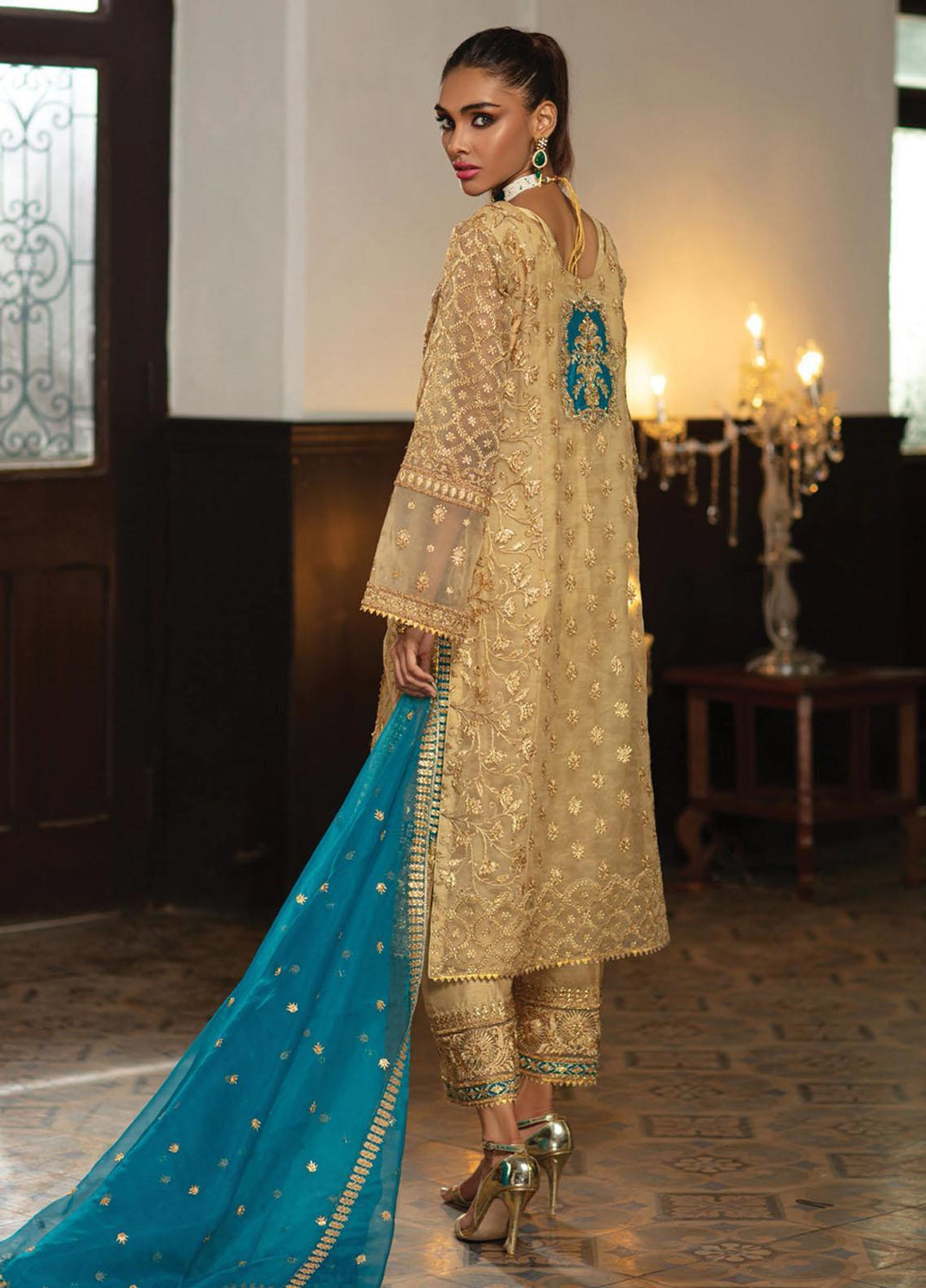 Zainab Chottani Embroidered Organza Suits Unstitched 3 Piece ZC21WF Amineh 10 - Wedding Collection